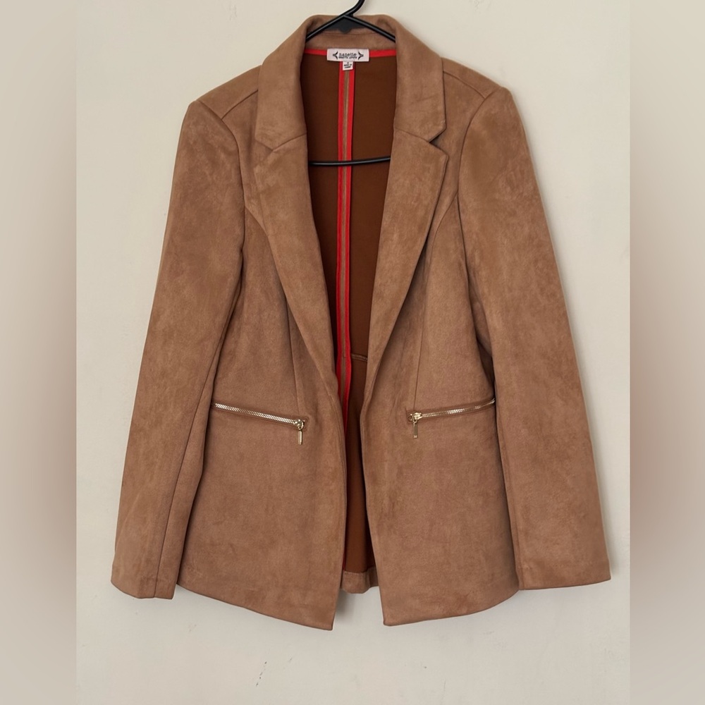 Nanette Lepore Tan Corduroy Women’s Blazer Structured fit Size Small